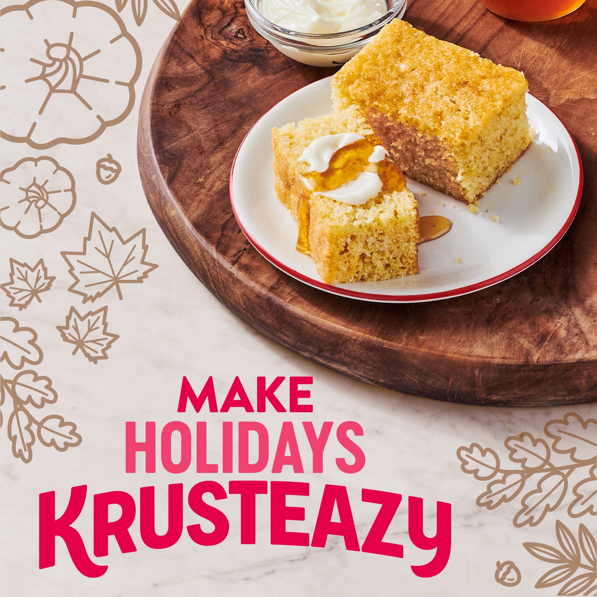 (3 pack) Krusteaz Honey Cornbread and Muffin Mix, Honey Cornbread Mix, Honey Corn Muffin Side Dish, 15 oz Box