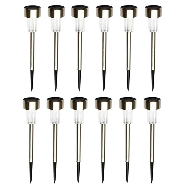 12 luces LED solares para césped, lámparas impermeables para exteriores, jardín, paisaje (blanco Lamparas Tmvgtek Para estrenar