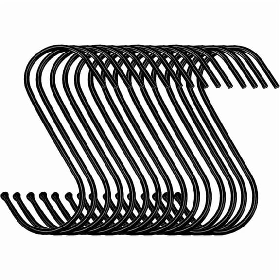 30 Pack Black S Hooks Steel Hanging Hooks Heavy Duty S Hanger Hook Metal Kitchen Pot Rack Hooks Closet Hooks for Hanging Pan, Cups, Jeans, Plant - Heavy Duty Wall Hangers Without Nails