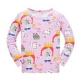 thumbnail image 6 of WIBACKER 1-10 Year Girls' 2-Piece Pajamas Set Long Sleeve Sleepwear Pjs 105% Cotton For Kids and Toddler Girls - Princess, 6 of 8