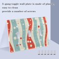 thumbnail image 3 of Yayeee Toggle Light Switch Wall Plate 3-Gang 6.37"x4.48" Decorative Outlet Cover, Light Blue Pattern, 3 of 7