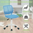thumbnail image 3 of Children Task Chair Lumbar Mid Back Adjustable Height Study Computer Chair with Mesh Seat Casters for Home Office, School, Blue, 3 of 9