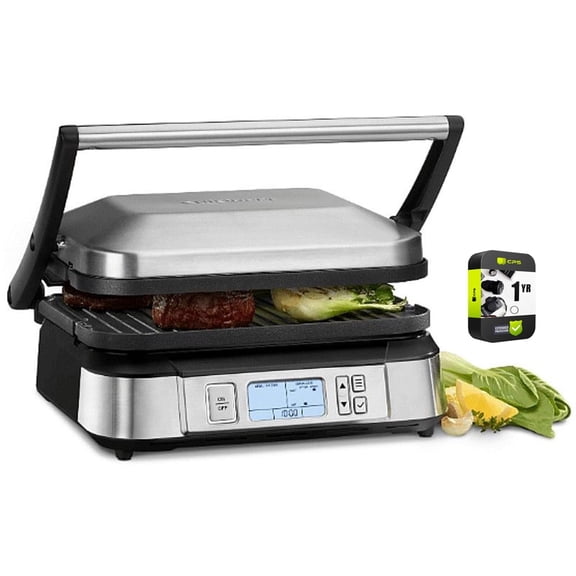 Cuisinart GR-6S Smokeless Contact Griddler Bundle with 1 YR CPS Enhanced Protection Pack