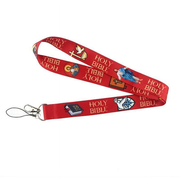 Anime Source Christian Holy Bible Jesus Christ Church Lanyard Keychain ID Badge Holder Gift
