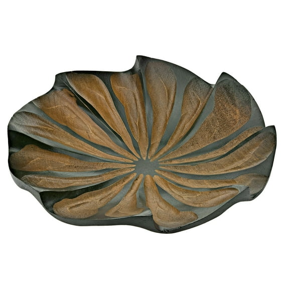 Round and Unique Dark Brown Mango Tree Wood Serving Platter