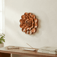 thumbnail image 6 of Wooden Hand Carved Wall Art Lotus Flower Relief Panel Handcrafted Wall Plaque Gift Decorative Home Decor Accent Handmade Wood Decoration Rustic Artwork Floral, 6 of 6