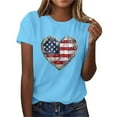 thumbnail image 6 of VKOYWKM 4th of July Tops for Women Independence Day American Flag T Shirts Short Sleeve Crew Neck Patriotic Tees Womens Summer Top, 6 of 7