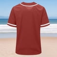 thumbnail image 6 of CQONEPT Baseball Jersey Tops for Women Short Sleeve Shirt Button Up Summer Tops Casual Sportswear Athletic Tee Uniform Wine S, 6 of 6