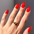 thumbnail image 1 of Press On Nails, glamnetic, rojo intenso, opaco, brillante, corto, almendra, 1 of 6