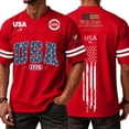 thumbnail image 2 of Evdexr 250th Anniversary Usa Shirts Men Short Sleeve Crew Neck United States 250th Anniversary Graphic Tees Usa Star Stripes American Flag Vintage American Birthday Shirt Red S, 2 of 5