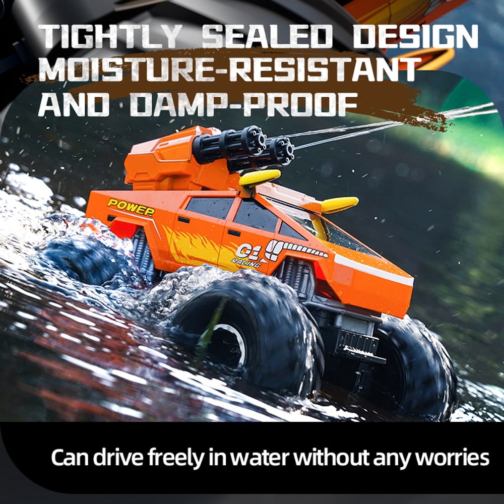 1:16 RC Waterproof Monster Truck, Amphibious RC Cars 4WD Remote Control Car Trucks, All Terrain Off-Road Pickup Cybertruck Toy for 6-15 Year Old Boys Girls Kids Gifts