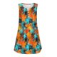 thumbnail image 2 of TaTaai Women Fashion Retro Print V-Neck Sleeveless Short Dress Loose Casual Fit Ladies Spring Summer Holiday Gathering Wear Lightweight Breathable No Fading Stylish Dress Gift, 2 of 8