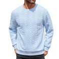 thumbnail image 3 of Sweatshirts for Men 2026 Fall Winter Long Sleeve Jacquard Plain Crewneck Sweatshirts Mens Pullover Top, 3 of 7