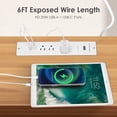 thumbnail image 4 of Recessed 3-Outlet PD20w Surge Protector Power Socket with 1 PD20W + 1 QC3.0 Ports, 6Ft, 4 of 6