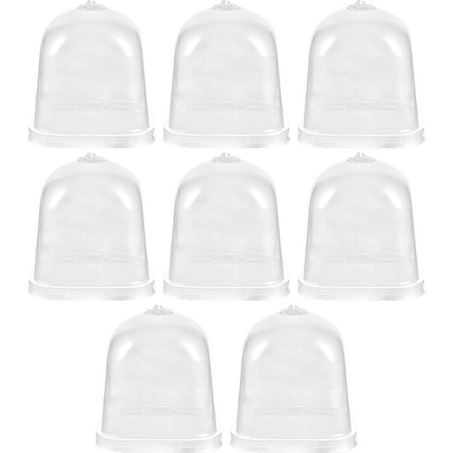 8Pcs Transparent Plant Dome Greenhouse Plant Covers Frost Guard Freeze Protection for Plants