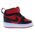 thumbnail image 2 of Nike Court Borough Mid 2 Leather Infant/Toddler Shoes Size 10, Color: University Red/Black/White, 2 of 5