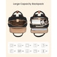thumbnail image 5 of LOVEVOOK Laptop Backpack for Women with Giant Tumbler Holder Pocket, 15.6 inch Travel Work Backpack Purse for Teacher Nurse, Waterproof College Book Bag Cute Casual Daypack, Beige-Black-Brown, 5 of 7