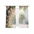 thumbnail image 6 of Pink Roses Spring Floral Sheer Curtains for Living Room Bedroom Summer Botanical Flowers Sheer Curtains 63 Inch Long 2 Panels Set Light Filtering Curtain Window Treatments Drapes for Dining Room, 6 of 6