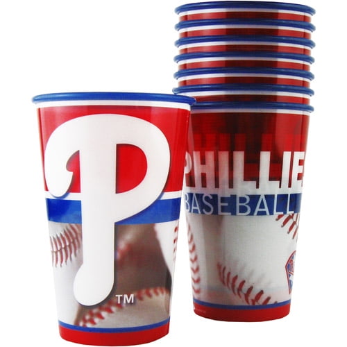 MLB 20 oz Philadelphia Phillies Plastic Souvenir Cups, 8pk