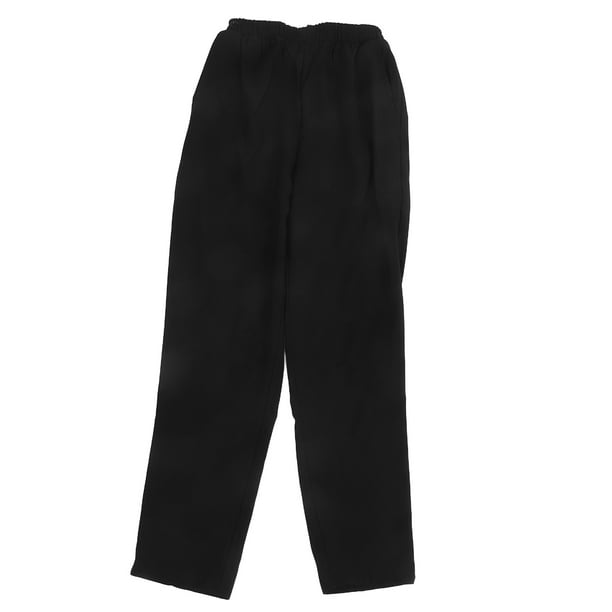 Pantalón de chef negro para trabajo en la cocina, cómodo y transpirable. Uniforme de restaurante para hombre, de poliéster y algodón.