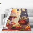 thumbnail image 2 of Totoro Cartoon Printing Throw Blanket, All Seasons Flannel Fleece Blanket, Soft & Warm Plush Blankets for Couch Sofa Bed Camping Travel, 40"x30", 2 of 9