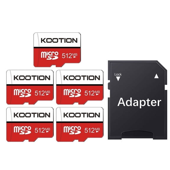 KOOTION 5 Packs SD Card 512MB Class 4 Flash Memory Card Secure Digital Cards Camera Card with Adapter