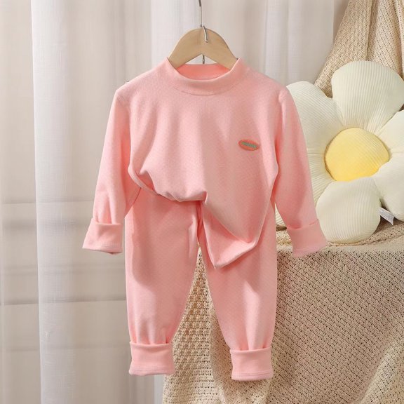 Amidoa Girls 2 Piece Outfits Fall Winter Clothes Soft Long Sleeves Top and Casual Pants Kids Clothing Sets Pink Size 2 Years