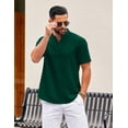 thumbnail image 3 of COOFANDY Men's Linen Shirt Short Sleeve Hippie Casual Band Collar Summer Beach Shirts, 3 of 6