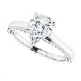 thumbnail image 2 of Dash Jewel Stamped 14K White Gold Plated Engagement Ring - 2 Ct Pear Cut VVS1/D Lab Created Diamond Wedding Ring - Women's Anniversary Rings - Side Stone Diamond Rings - Her Anniversary Gifts, 2 of 8