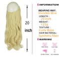 thumbnail image 2 of Blonde Invisible Wire in Hair Extensions Curly Long Synthetic Hairpieces for Women Blonde Hair Piece 20 Inch 4.2 Oz Invisible Headband Wire Fish Line Hidden Extensions, 2 of 8