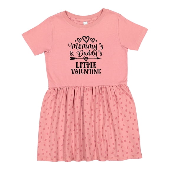 Inktastic Mommy Daddy Little Valentine Girls Toddler Dress