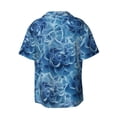 thumbnail image 6 of Lsque Vintage Floral print Men's Cuban Collar Short Sleeve Shirt Summer Beachwear Casual Button Down Fashionable Vacation Leisure Shirt-Large, 6 of 7