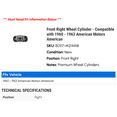 thumbnail image 2 of Front Right Wheel Cylinder - Compatible with 1960 - 1963 American Motors American 1961 1962, 2 of 2