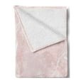 thumbnail image 2 of Marble Print Soft Flannel Fleece Throw Blanket, Murky Gemstone Scratches Natural Beauty Mineral Crystal Shape Digital, Cozy Plush for Indoor and Outdoor Use, 60" x 80", Pale Pink White, by Ambesonne, 2 of 5