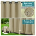 thumbnail image 2 of LUSHVIDA Outdoor Curtains for Detachable Sticky Tab Top Patio Waterproof Outside Curtains for Gazebo, Porch, Pergola, Privacy Curtain, 54 x 108 inch, 1 Panels, Taupe, 2 of 7