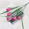 thumbnail image 3 of Topboutique 6 Pcs Tulip Artificial Flowers 30 Heads Silk Flowers Faux Tulips Flower Bouquet Fake Spring Flower Plants for Mother's Day Easter Gifts Home Kitchen Wedding Decorations,Purple, 3 of 7