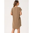 thumbnail image 4 of DARING DIVA Short Sleeve T-Shirt Crewneck Mini Dress S Brown, 4 of 6