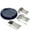 Navy, variant on Crown Display 200 Piece Sage And Silver Rimmed Disposable Plastic Plates For Party And Cutlery Set - Service For 40