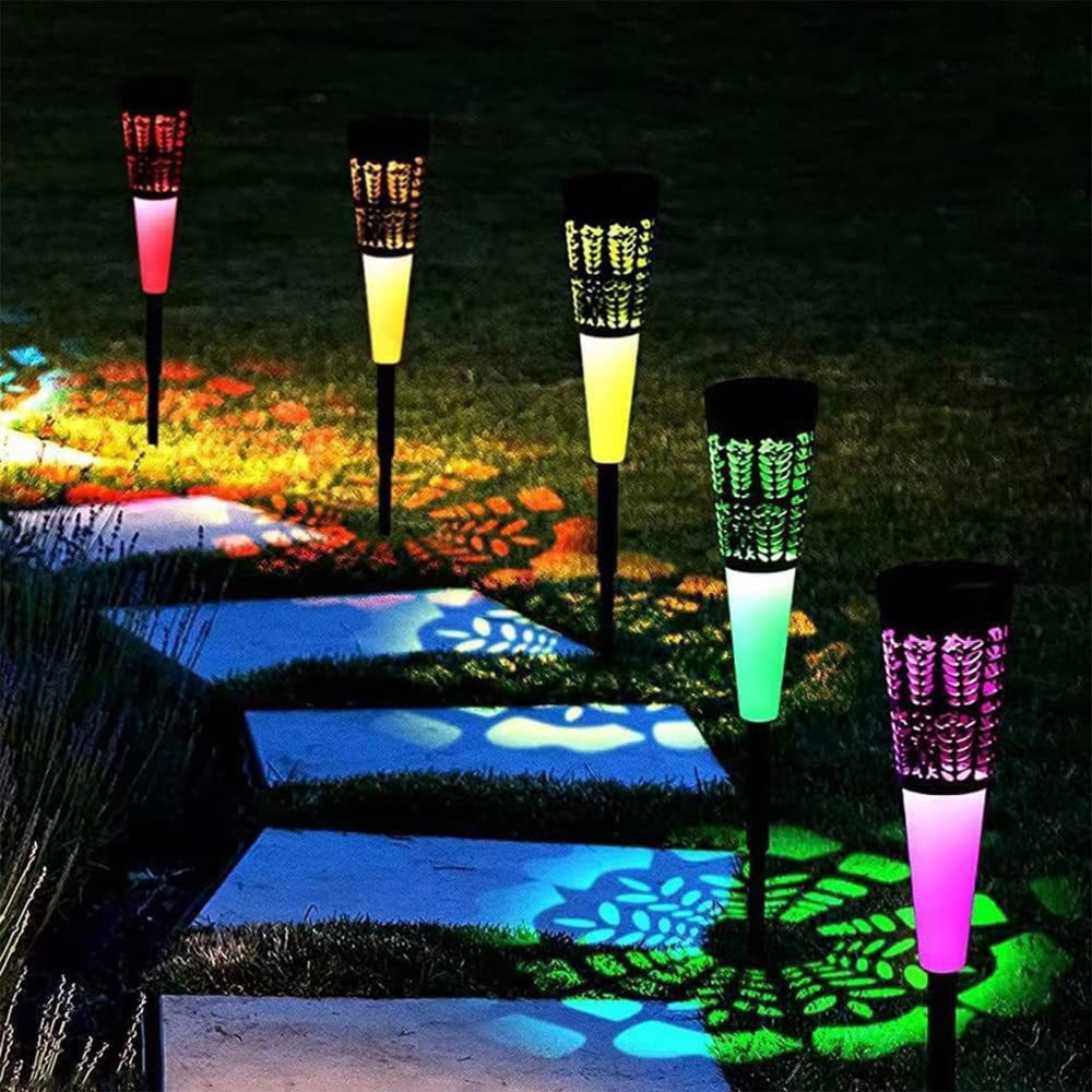 LEEYNEER Solar Light Led Solar Lights Color Changing Waterproof Ip67 Walkway Garden Lights Patio Pathway Outdoor Decorative Lighting Energy Efficient Solar Garden Lights for Home & Yard u
