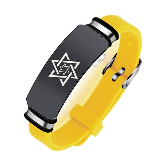 Star of David Holy Spiritual Silicone Bracelet Judaism Shield of David Bangle Jewish Kabbalah Jewelry Magen Gift, Yellow