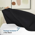 thumbnail image 5 of 1 Piece King Flat Sheet, 102"x 108" with 4" Hem, 100% Egyptian Cotton, 800 Thread Count, Black Stripe Pattern, Soft and Durable, Fade and Shrink Resistant, Easy Care Bedding, 5 of 6