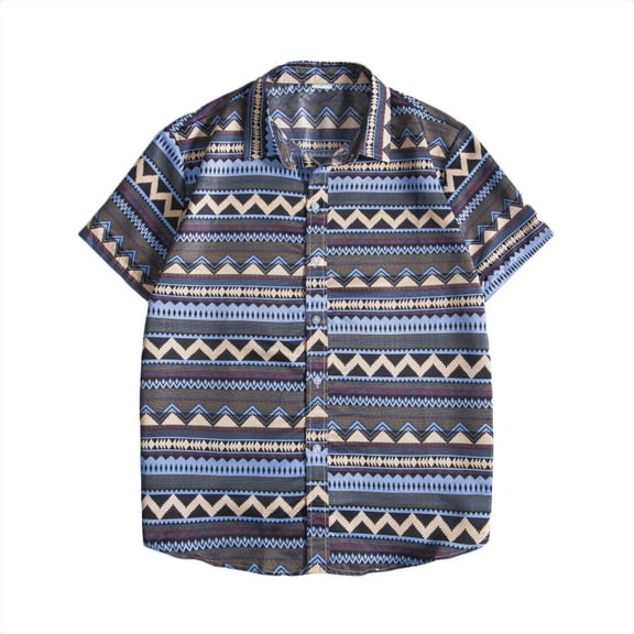 Spring Savings!Hawaiian Shirt for Men Funny,Beach Shirts for Men Big and Tall,Summer Regular Fit Short Sleeve Casual Hawaiian Shirt for Men Button Down Shirts, Printed Palmshadow Floral Clothing