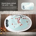 thumbnail image 5 of 71-in L x 33.8-in W White Acrylic Center Drain Freestanding Whirlpool Tub with Faucet - Handshower - Headrest - 7 Water Jets, 5 of 9
