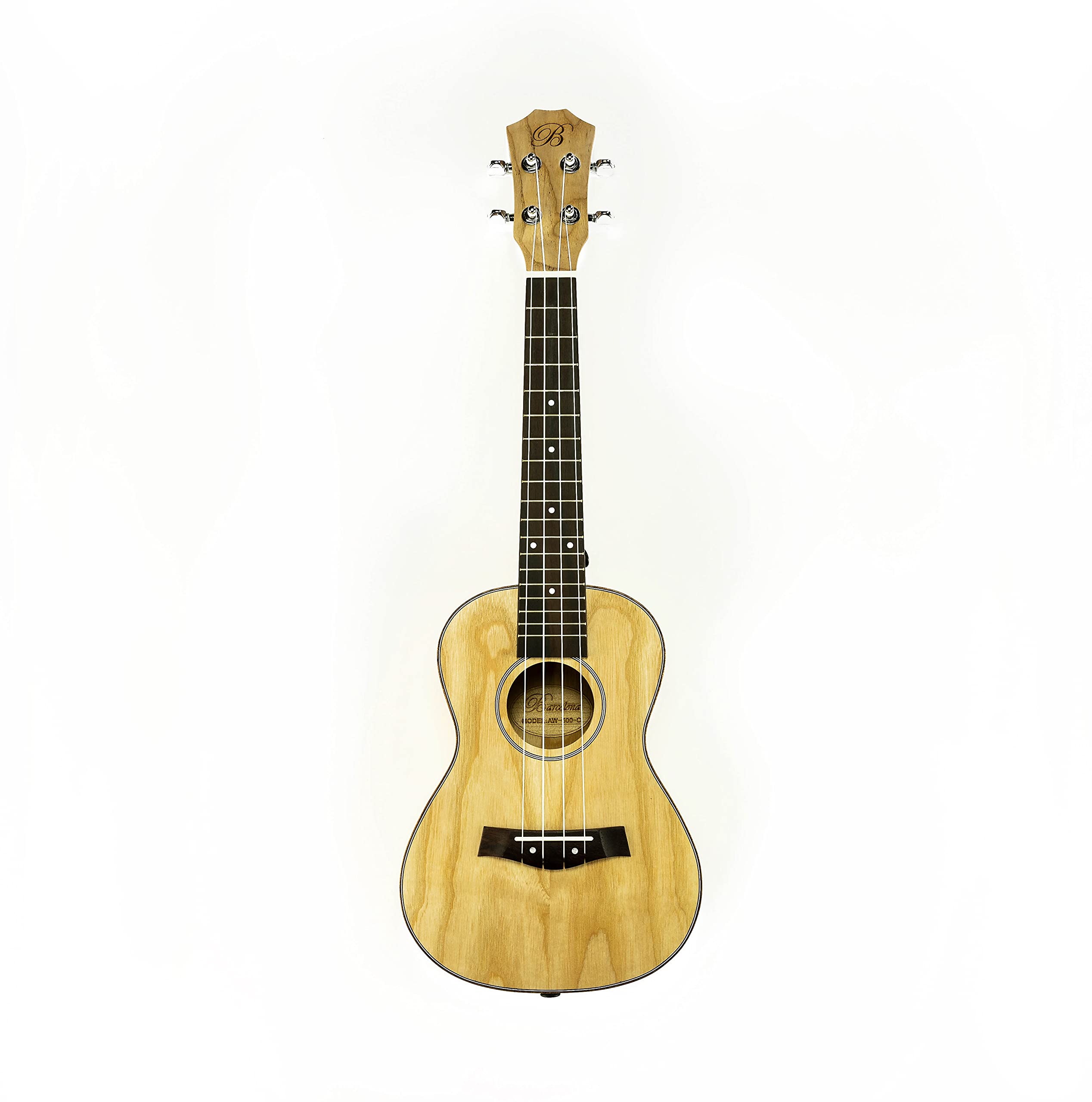 Barcelona Solid Top Ash Wood Concert Ukulele Bundle with Gig Bag, Tuner, Stand, Strap, Austin Bazaar Instructional DVD, and Polishing Cloth