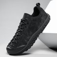 thumbnail image 4 of Men's Lace‑Up Low‑Top Hiking Trail Shoes, Synthetic Leather Upper Mesh Lining Square Toe Rugged Rubber Outsole Lightweight Footwear For Trekking Walking And Daily Outdoor Activities, 4 of 7
