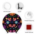 thumbnail image 4 of Balery Colorful Floral2 Print Bone China Decorative Plate Ceramic Dinner Plates Art Crafts with Display Stand-6in, 4 of 6