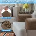 thumbnail image 4 of 4Pack Stretch Armrest Covers, Polyester Armchair Slipcovers, Dark Brown, 4 of 6
