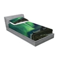 thumbnail image 2 of Ambesonne Green Fitted Sheet & Pillow Sham Set, Polaris Mountain, Twinxl, Army Green Blue Grey, 2 of 2