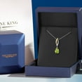 thumbnail image 5 of Gem Stone King 925 Silver and 10K Yellow Gold Green Peridot and White Lab Grown Diamond Pendant Necklace for Women | 1.12 Cttw | Gemstone August Birthstone | Pear Shape 8X6MM | With 18 inch Chain, 5 of 6