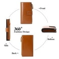 thumbnail image 3 of Woaeety Women Leather Wallets RFID Blocking Clutch Card Holder Ladies Purse with Zipper Pocket-Retro Brown, 3 of 14